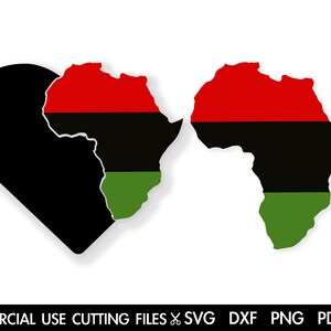 Africa SVG, Africa Continent Silhouette Svg, Africa Heart Svg,  Afro Svg, Black Woman, African American Svg, Black History Month Svg