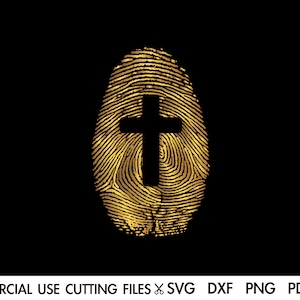 Fingerprint SVG, Cross Svg, Jesus Svg, Religious Svg, Christian Svg, Blessed Svg, Faith Svg, Inspirational Motivational Svg Quotes