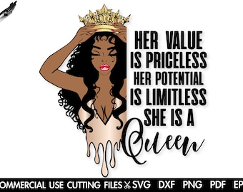 Black Queen SVG: Priceless Value, Limitless Potential (Digital Files)