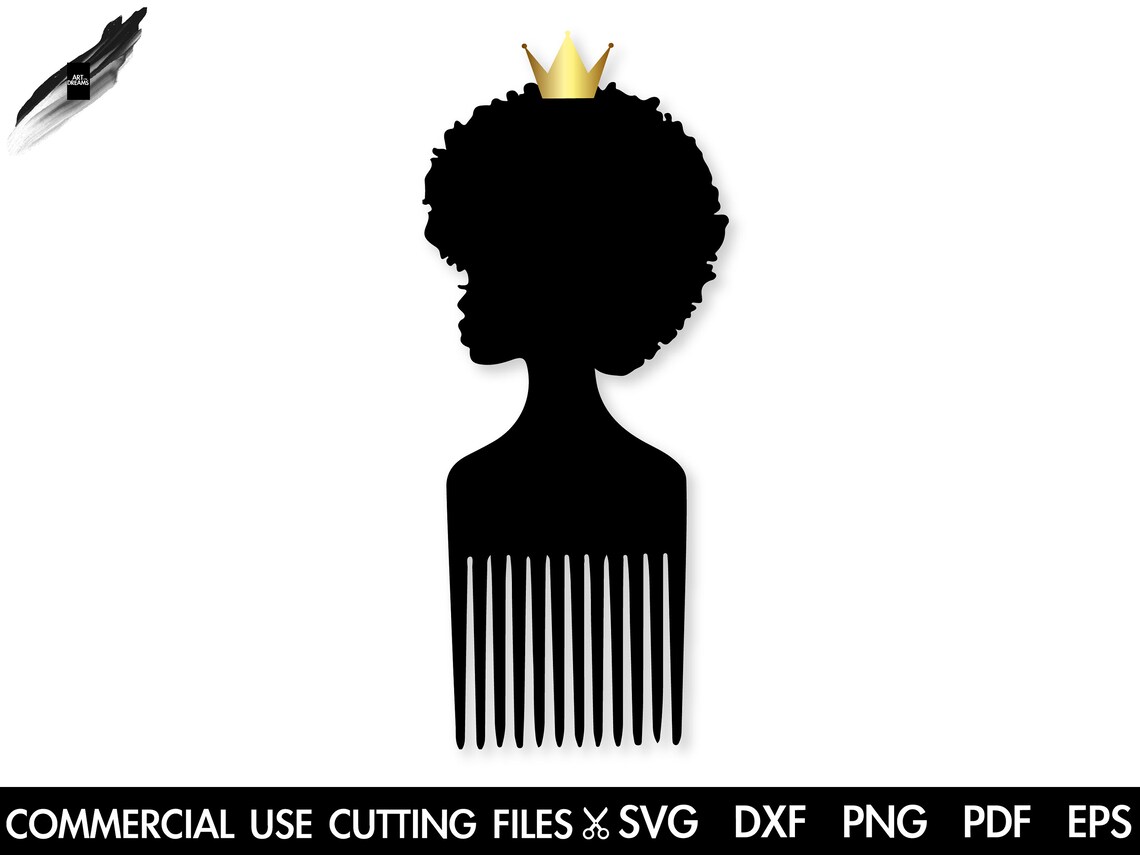 Afro Comb SVG Afro Pick Svg Natural Hair Svg Afro Puff Svg Etsy