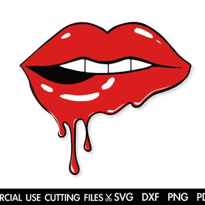 Drippin&#39; Lips SVG, Lips Svg Cut File Silhouette, Cricut, Dripping Svg, Melanin Svg, Makeup Svg, Kiss Svg, Woman Lips Svg Cut File Silhouette
