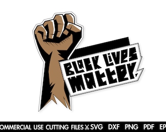 Black Lives Matter Fist SVG: Afro Cricut Cut File (Digital Download)