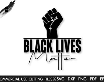 Black Lives Matter Fist SVG - Afro Cut File (Digital Download)
