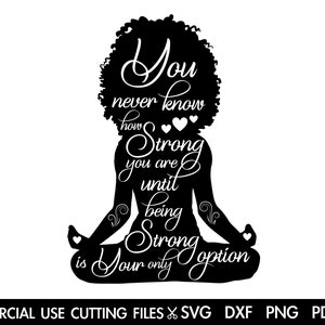 Mulher Negra Empoderamento Svg, Mulher Forte Svg, Meditação Pose De Lótus Svg, Afro Svg, Ioga Svg, Ioga Lótus Svg, Svg Png Arquivo De Corte Silhueta