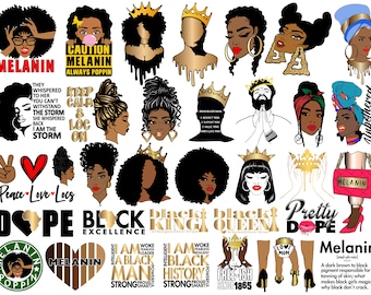 62 AFRO SVG Bundle Vol.4, Schwarzer Geschichte Monat SVG, Afro geschnitten Datei