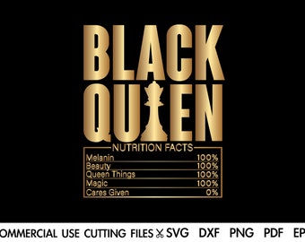 Información nutricional de Black Queen SVG: Archivo de corte de mujer afro (descarga digital)
