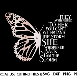 Butterfly They Whispered To Her You Can&#39;t Withstand The Storm SVG, Woman SVG, Afro Svg, Black Woman SVG, Women Quotes Saying Svg Cut File