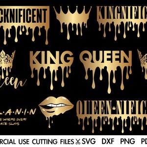 King Queen Svg, Blacknificent SVG, Black Queen SVG, Black King Svg, Melanin Svg, Afro Svg, Black Woman Man Svg, Crown Svg, Black History Svg