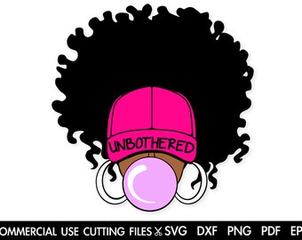 Black Girl Magic SVG: Donna afro imperturbabile, Silhouette Cricut (Download digitale)
