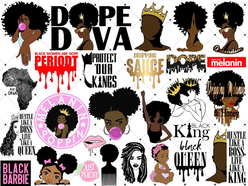 Download 50 AFRO SVG Bundle Vol.2 Black History Month SVG Afro ...