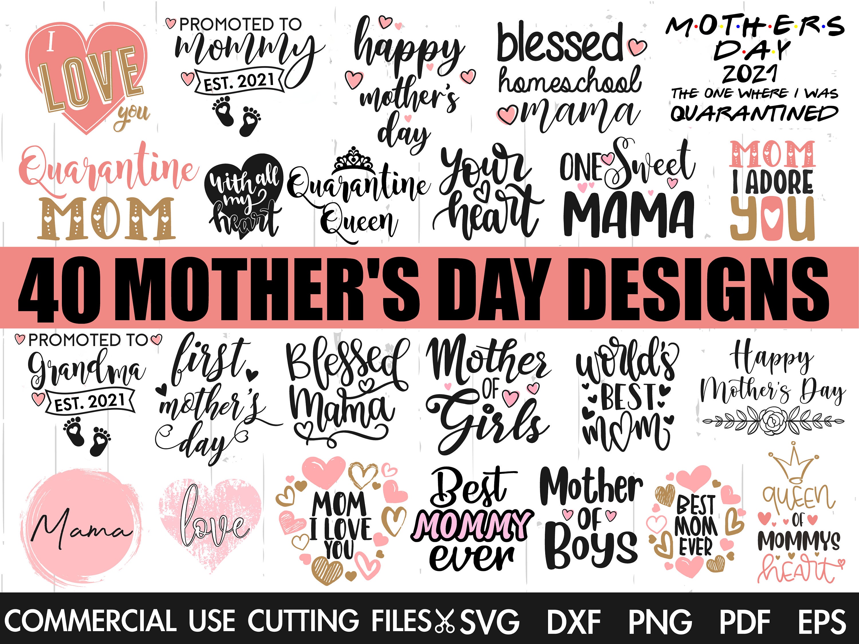 Download Mother S Day Bundle Svg Mom Mama Svg Homeschool Mom Svg Quarantine Mama Svg Gifts For Mama Grandmother Cut File Silhouette Cricut