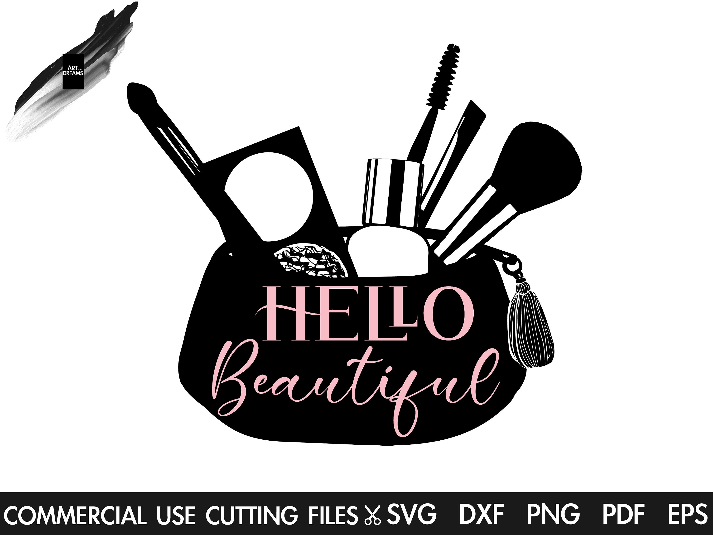 Makeup Bag SVG Hello Beautiful Svg Makeup Svg Makeup Etsy
