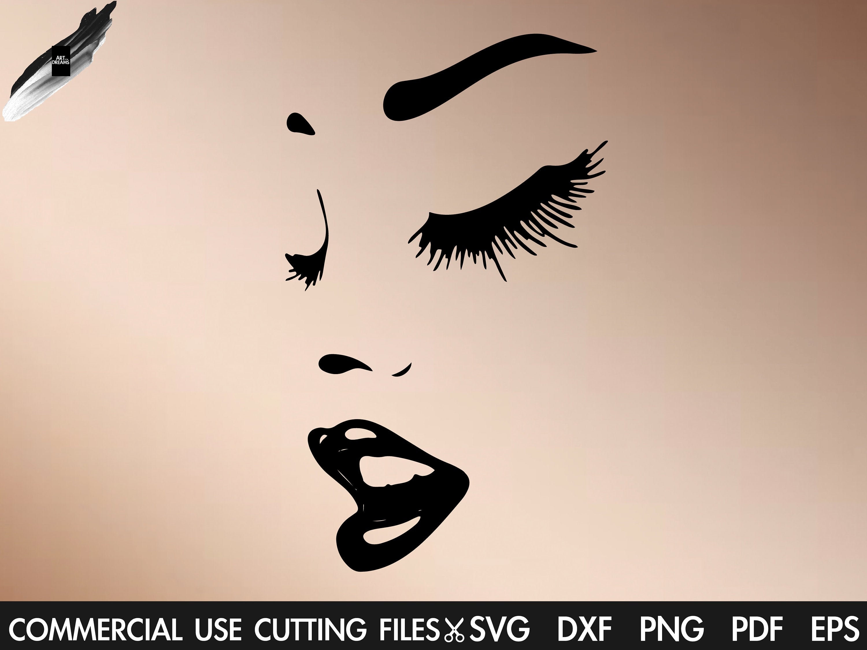 Download Beautiful Face Svg Afro Svg Black Woman Svg Melanin Svg Makeup Svg Eyelashes Svg Cut File Silhouette Cricut Svg Dxf Png Pdf