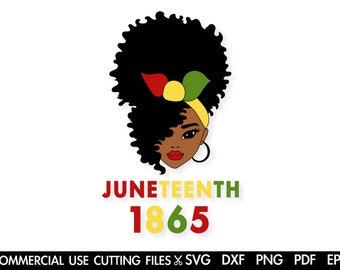 Juneteenth Afro Woman SVG: Black History Month Cut File (Digital Download)