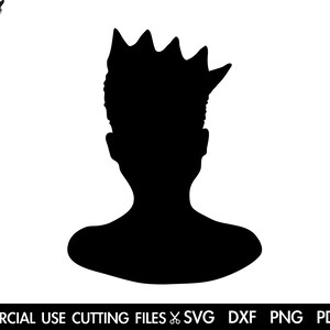 Black Prince SVG, Black Boy SVG Silhouette, Melanin Svg, Dope Svg, Black Boy With Crown Svg Cut File Silhouette, Cricut Svg, Dxf, Png, Pdf
