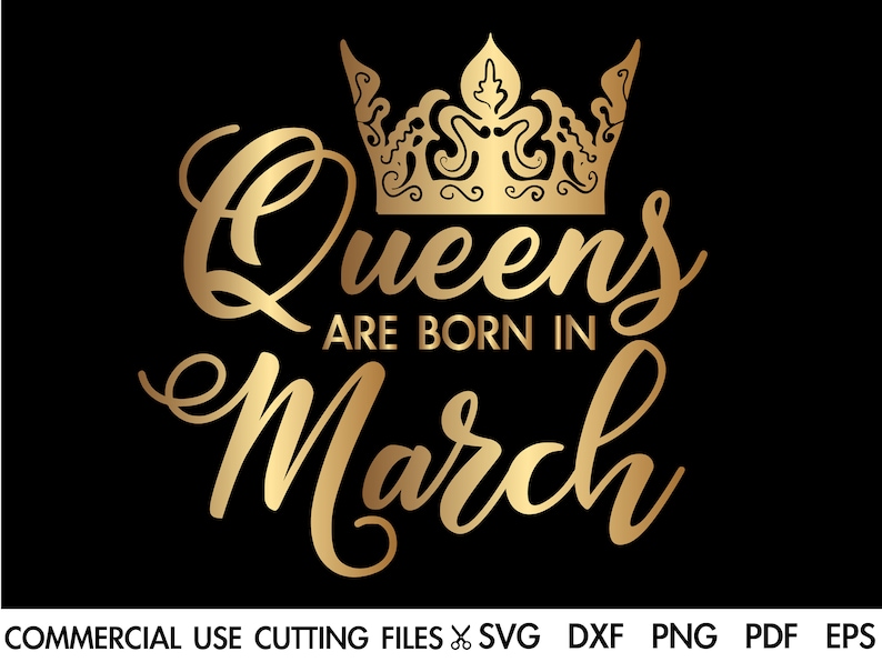 Download Queens Are Born In March SVG March Queen Svg Pisces Svg | Etsy