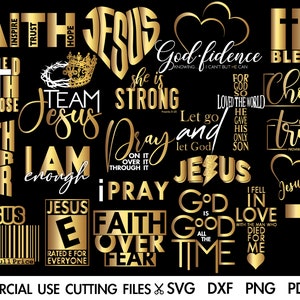 30 Christian Religious SVG Bundle, Inspirational SVG Bundle, Jesus SVG, Faith Over Fear Svg, Blessed Loved Svg Cut File Silhouette, Cricut