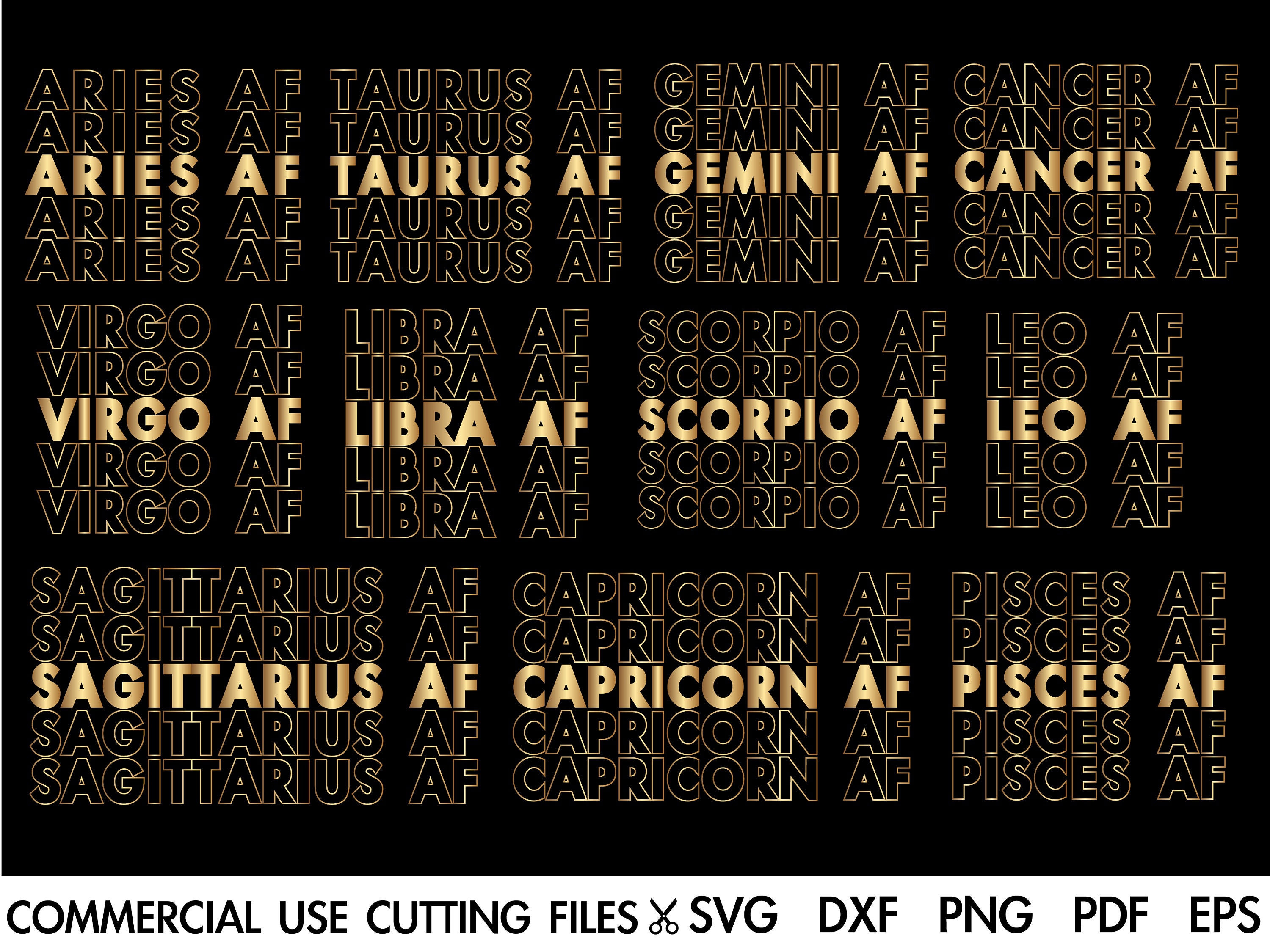Download Zodiac Sign Bundle Svg Zodiac Svg Birthday Gift Birthday Zodiac Sign Shirt Svg Leo Virgo Pisces Scorpio Gemini Svg Cut Gile