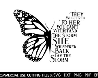Schmetterling Frau SVG: Inspirierend Zitat, Afro Silhouette (digitaler Download)