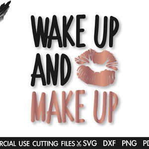 Despertar y maquillar SVG, Belleza Svg, Glamour Svg, Maquillaje Svg, Mujeres Svg, Chica Svg, Labios Svg, Labios Silueta