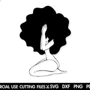 Afro SVG, Black Girl Praying SVG, Afro Praying Svg, Afro Woman Svg, Afro Silhouette Svg, Prayer Svg, Black History Month Svg/Dxf/Png/Pdf/Eps