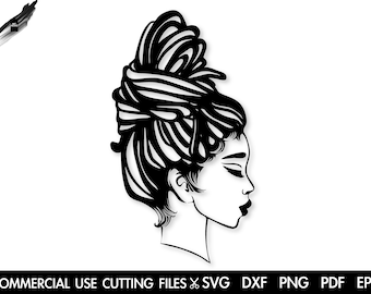 Black Woman Locs SVG: Afro Queen Cut File (Digital Download)