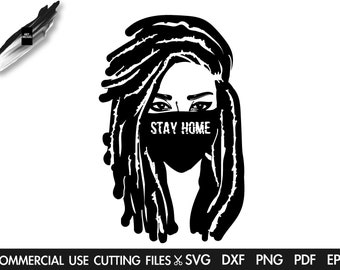 Afro Stay Home Svg, Afro Save Lives SVG, Afro SVG, Black Woman Svg, Quarantine Svg, Social Distance, Cut File Silhouette, Cricut