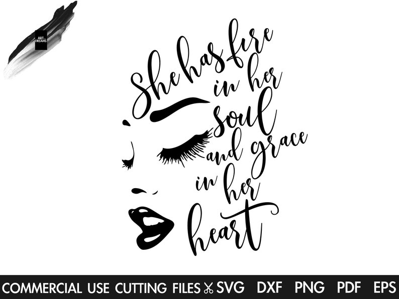 She Is Beauty She Is Grace Quote Origin She Has Fire In Her Soul And Grace In Her Heart SVG Woman | Etsy