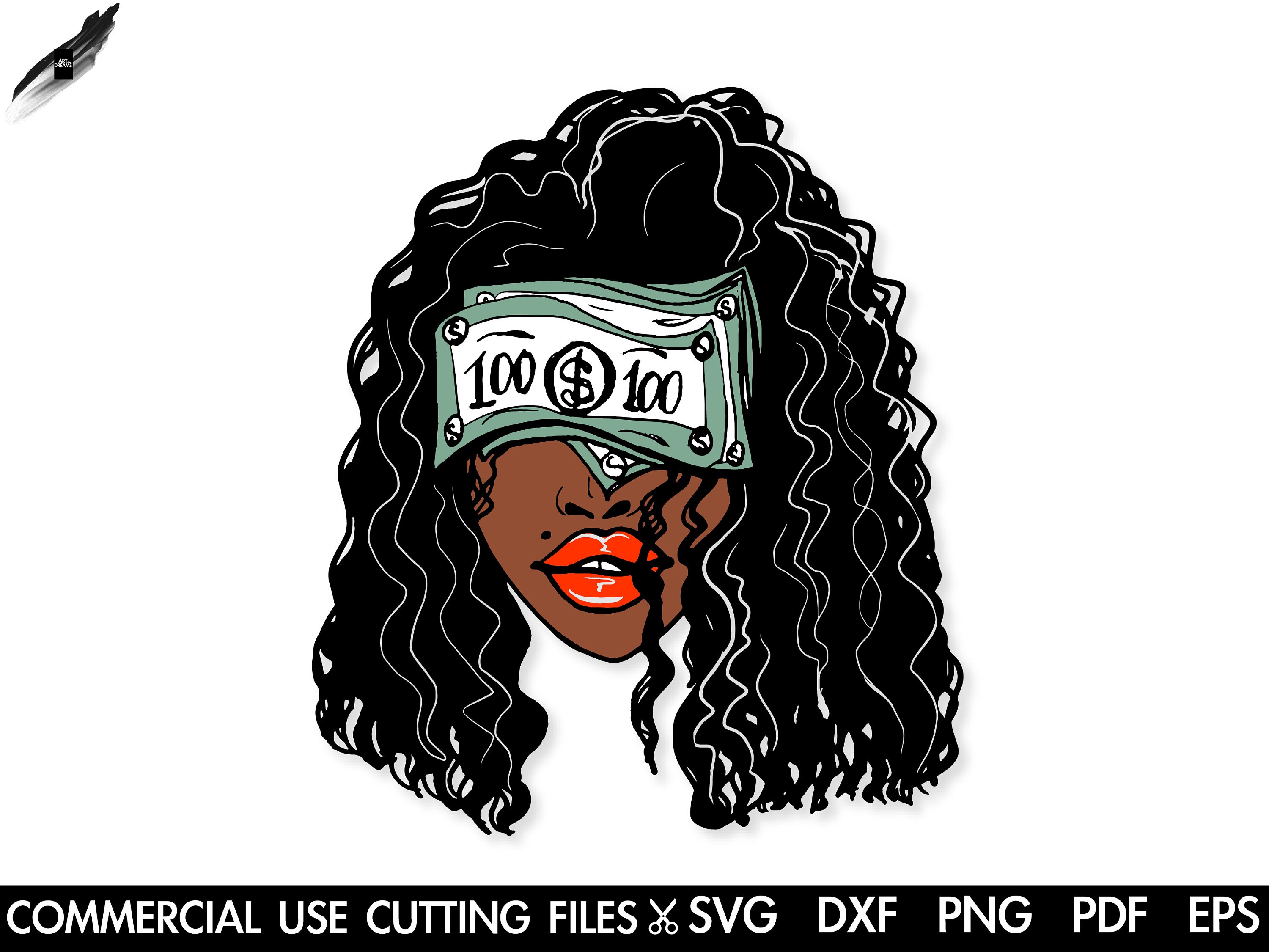 Woman W Money SVG Black Woman SVG Cash 100 Dollar Sexy Etsy