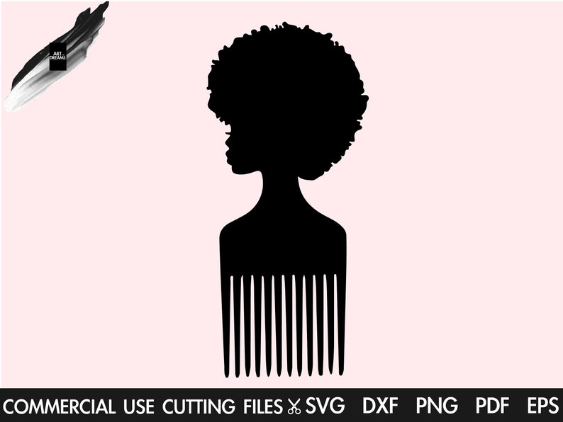 Afro Comb SVG Afro Pick Svg Natural Hair Svg Afro Puff Svg Etsy