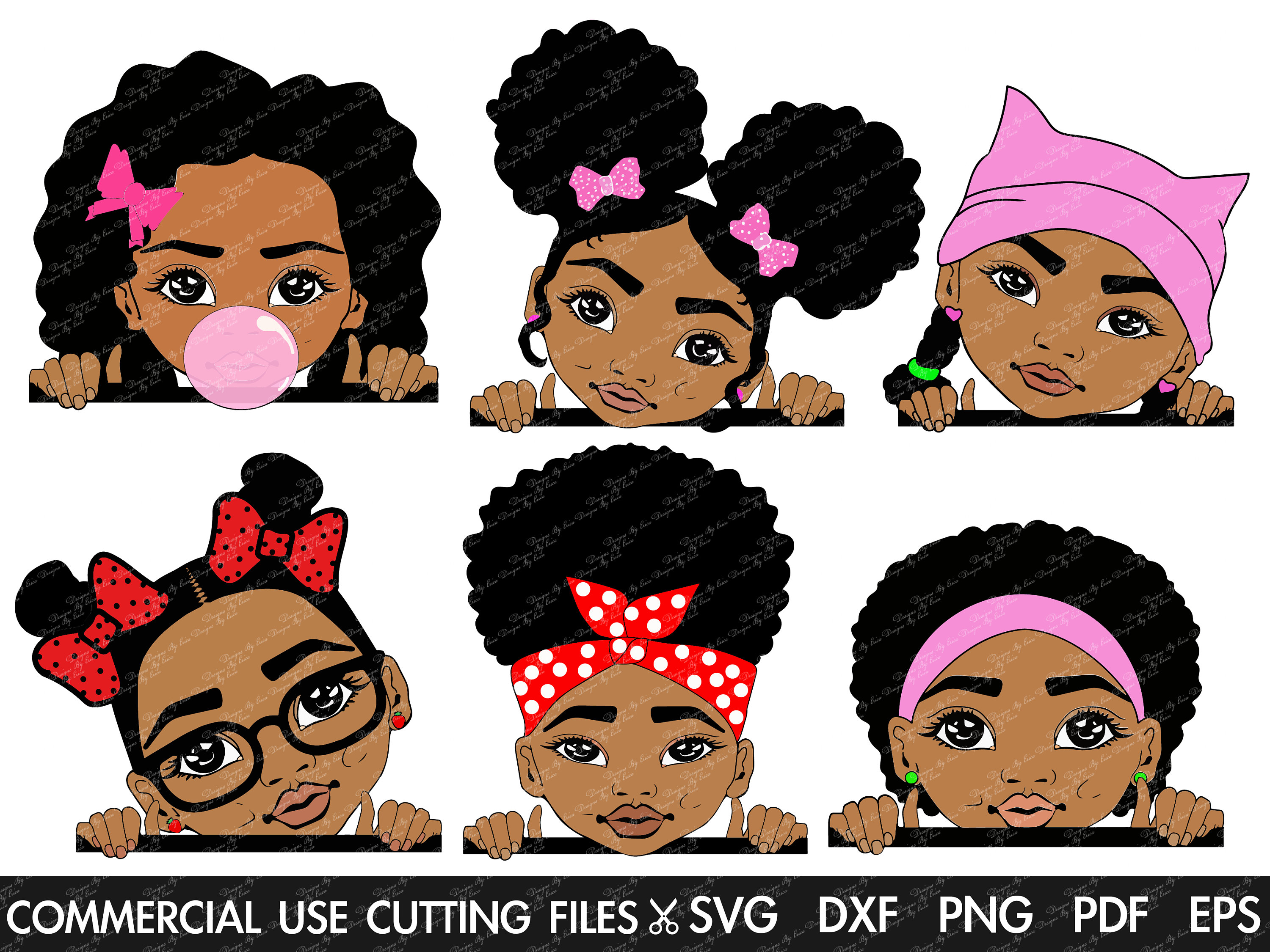 Cute Baby Girls Svg Peekaboo Svg Little Girl Svg Clipart Afro Girl ...