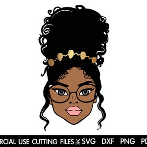 Girl With Eyeglasses SVG, Woman Face Svg, Cute Face Svg, Beautiful Face Silhouette, Pink Lips Svg, Face Svg, Lady Svg Cut File Cricut