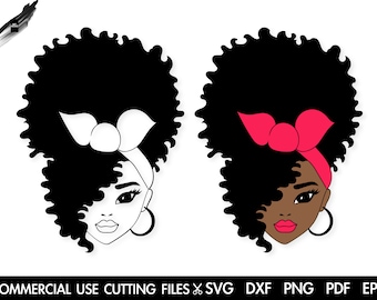 Fille noire SVG, Femme noire SVG, Mois de l’histoire des Noirs SVG, Femme Svg, Afro Femme Svg, Silhouette de fichier coupé, Cricut Svg/Dxf/Png/Pdf