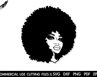 Afro Woman SVG: Black Queen Silhouette Cut File (Digital Download)