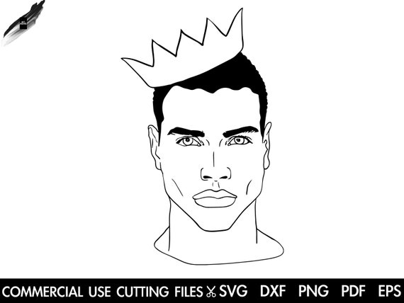 Black King with Crown SVG: Melanin Man Silhouette (Digital File)