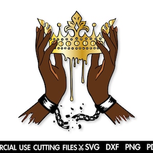 Couronne avec les mains SVG, Freeish SVG, Black History Month SVG, Juneteenth 1865, Freedom SVG, Afro SVG, Afro-American SVG