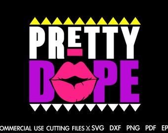 Hübsche Dope Lippen SVG, schwarze Mädchen Magie, Afro Design (digitaler Download)