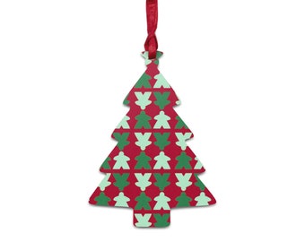 Christmas Green Meeple Wooden Ornaments