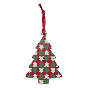 Christmas Green Meeple Wooden Ornaments