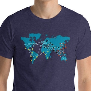 Pandemie Brettspiel - Weltkarte Shirt | Kurzärmeliges Unisex T-Shirt