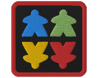 Meeples Embroidered Patch | Board Game Patch | Board Game Gift