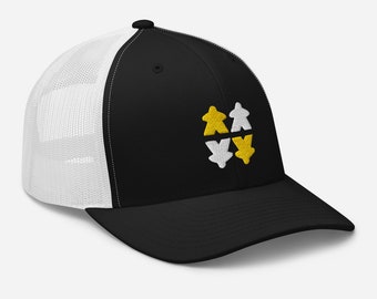 Yellow and White Meeple Trucker Hat