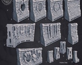 Sewers Wall Tiles set Dungeons and Dragons Wargames Warhammer Age of Sigmar AoS Fantasy Pathfinder RPG War Gaming Cast n Play