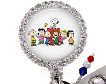 Peanuts Inspired Ice Cream Retractable Reel Badge Holder with Charms