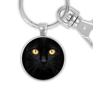 Keychain Black Cat Stainless Accessory Gift Idea, Kitty Key Chain