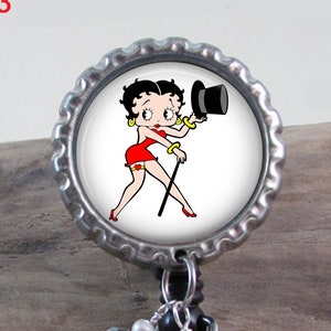 Betty Boop 6 Badge Reel or Keychain 199 - Choice of 4 Styles - Betty Boop Work Badge Reel - Betty Boop Badge Reel or Keychain Gift Idea