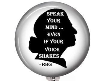 Ruth Bader Ginsberg 4 Badge Reel 249 - Choice of 3 Styles - RBG Badge Reel Gift - RBG Badge Buddy - Work Badge Reel