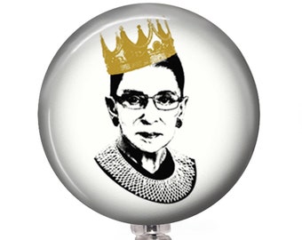 RBG Crown Badge Reel 038 - Ruth Bader Ginsburg Choice of 3 Styles - RBG Badge Buddy Gift