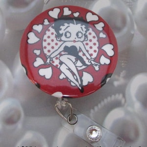 Betty Boop 3 Badge Reel or Keychain 007 - Choice of 4 Styles - Betty Boop Work Badge Reel - Betty Boop Badge Reel or Keychain Gift Idea