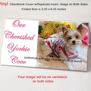 Checkbook Cover, Customize With Your Photo or Words Vinyl Check Book, Includes Duplicate Insert, Custom Checkbook Holder